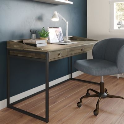 Simpli Home Ralston Solid Acacia Wood, Distressed Home Office Desk