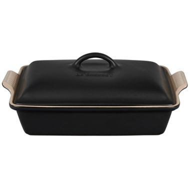 Le Creuset&reg; Heritage 4 qt. Rectangular Covered Casserole Dish in Licorice. View a larger version of this product image.