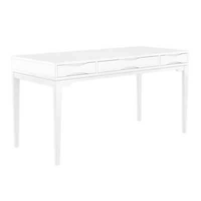 Simpli Home Harper Solid Hardwood Desk, Small White Desk Ikea