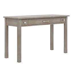 Simpli Home Avalon Solid Wood Writing Office Desk in Distressed Grey