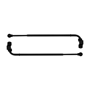 Versailles Home Fashions 24 to 38-Inch Adjustable Swing Arm Curtain Rod Pair in Black. View a larger version of this product image.