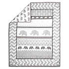 Alternate image 1 for The Peanutshell&trade; Elephant Walk 3-Piece Crib Bedding Set in Grey/White