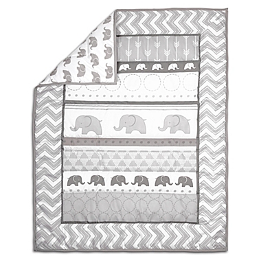 The Peanutshell&trade; Elephant Walk 3-Piece Crib Bedding Set in Grey/White. View a larger version of this product image.