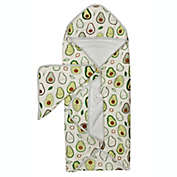 Loulou Lollipop&reg; 2-Piece Avocado Hooded Towel and Washcloth Set in Green/White