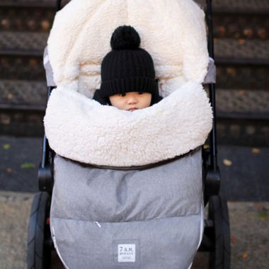7AM Enfant Size 0-18M LambPOD Stroller & Car Seat Footmuff with Fleece Lining in Heather Grey. View a larger version of this product image.