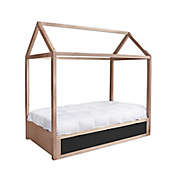 Nico &amp; Yeye Domo Zen Twin Canopy Bed with Storage in Maple