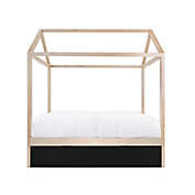 Nico &amp; Yeye Domo Zen Twin Canopy Bed with Trundle in Maple/Black