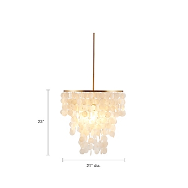 Urban Habitat Isla 1-Light Ceiling-Mount Chandelier with White Shell Shade. View a larger version of this product image.