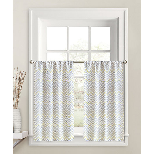 Alternate image 1 for Colordrift Chevron Mirage 45-Inch Window Curtain Tier Pair in Yellow