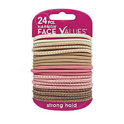 Harmon® Face Values™ 24-Count Thick Hair Elastics in Pink/Natural