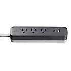 Alternate image 2 for Globe Electric Designer Series 6-ft 3-Outlet 2-USB Surge Protector Power Strip in Grey Charcoal