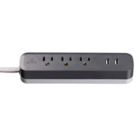 Alternate image 2 for Globe Electric Designer Series 6-ft 3-Outlet 2-USB Surge Protector Power Strip in Grey Charcoal