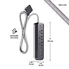 Alternate image 3 for Globe Electric Designer Series 6-ft 3-Outlet 2-USB Surge Protector Power Strip in Grey Charcoal