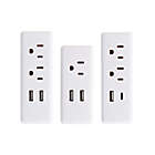 Alternate image 1 for Globe Electric 3-Tap Combo Pack in White with USB-A and USB-C Ports