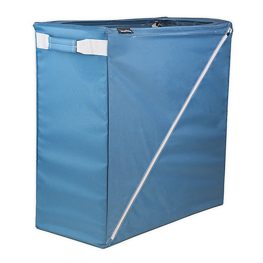 Alternate image 1 for CleverMade® Sparrow Collapsible Steel Laundry Hamper in Blue