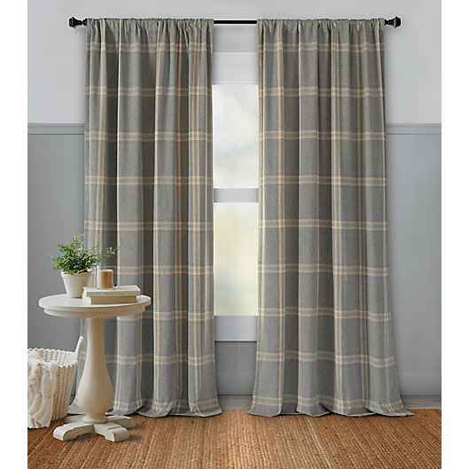 Alternate image 1 for Bee & Willow™ Plaid 84-Inch Rod Pocket Room Darkening Curtain Panel (Single)