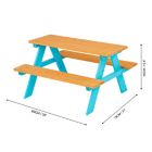 Alternate image 8 for Teamson Kids Wood Picnic Table &amp; Chair Set in Natural/Aqua