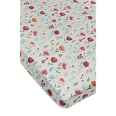 Loulou Lollipop&reg; Rosey Bloom Muslin Fitted Crib Sheet. View a larger version of this product image.