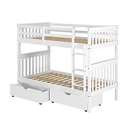 Mission Twin Over Twin Bunk Bed with Underbed Drawers