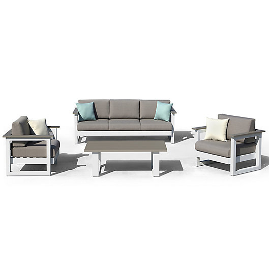 Alternate image 1 for OVE® Lucas 4-Piece Patio Conversation Set in Taupe