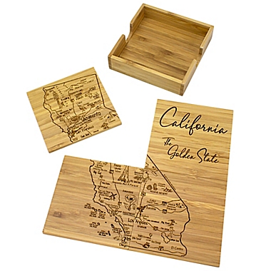 Totally Bamboo California Puzzle 5-Piece Coaster Set. View a larger version of this product image.