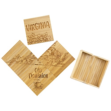 Totally Bamboo Virginia Puzzle 5-Piece Coaster Set. View a larger version of this product image.