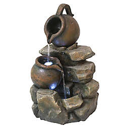 Design Toscano LaTaverna Cascading Urns Illuminated Fountain in Natural/Terracotta