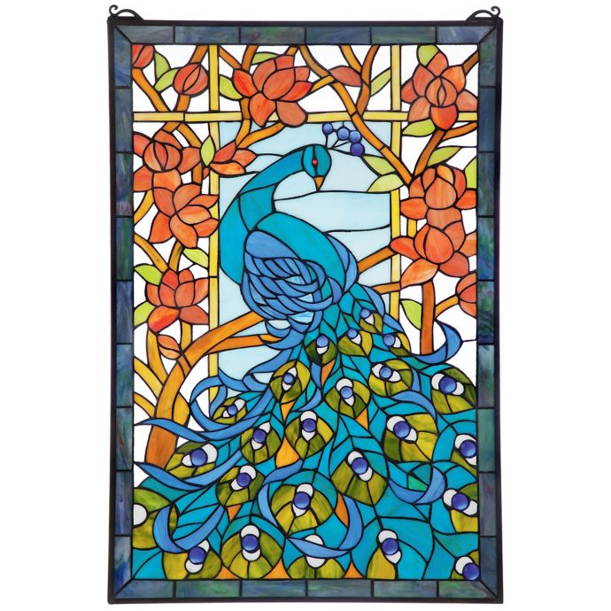 Design Toscano Peacock S Paradise Stained Glass Window Bed Bath Beyond