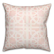 Designs Direct Geometric Blush Tile Quad Pattern Square Throw Pillow in Pink
