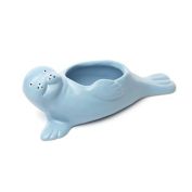 Suki the Seal Pup Indoor Ceramic Planter in Blue