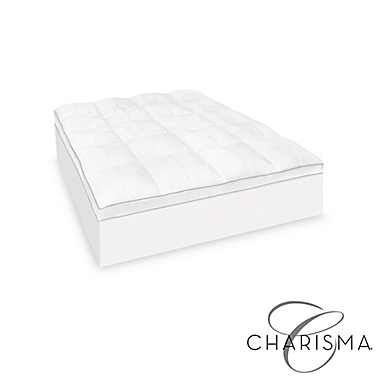 Charisma&reg; 3.5-Inch Memory Foam Cluster and Gel Fiber Waterproof Queen Mattress Topper. View a larger version of this product image.