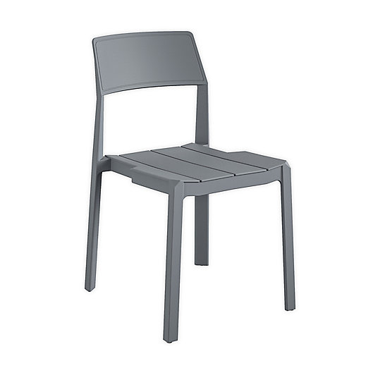 Novogratz Chandler Stackable Patio, Charcoal Dining Chairs Set Of 4