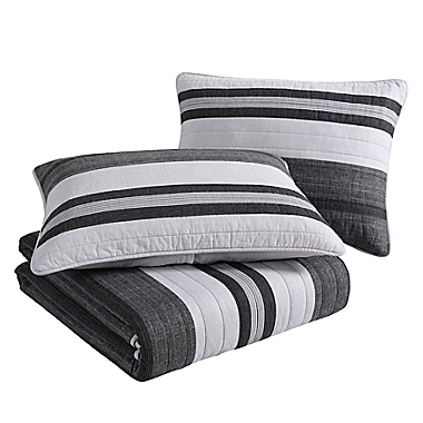 Nautica&reg; Ardmoore Reversible 2-Piece Twin Quilt Set in Dark Grey. View a larger version of this product image.
