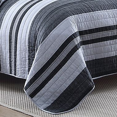 Nautica&reg; Ardmoore Reversible 2-Piece Twin Quilt Set in Dark Grey. View a larger version of this product image.