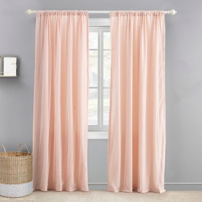 Levtex Baby Sparkle Overlay 84 Inch, Blush Pink Curtain Panels