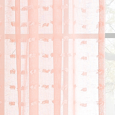Levtex Baby&reg; Tufted Overlay 84-Inch Window Curtain Panel in Pink. View a larger version of this product image.