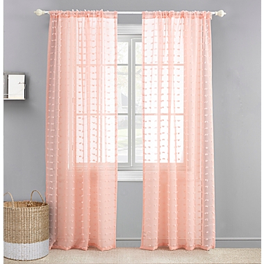 Levtex Baby&reg; Tufted Overlay 84-Inch Window Curtain Panel in Pink. View a larger version of this product image.