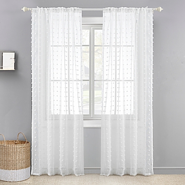 Levtex Baby&reg; Tufted Overlay 84-Inch Window Curtain Panel in White. View a larger version of this product image.