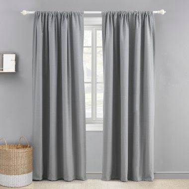 Levtex Baby 84-Inch Blackout Window Curtain Panel in Grey. View a larger version of this product image.