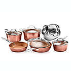 Alternate image 0 for Gotham&trade; Steel Hammered Nonstick Aluminum 10-Piece Cookware Set in Copper