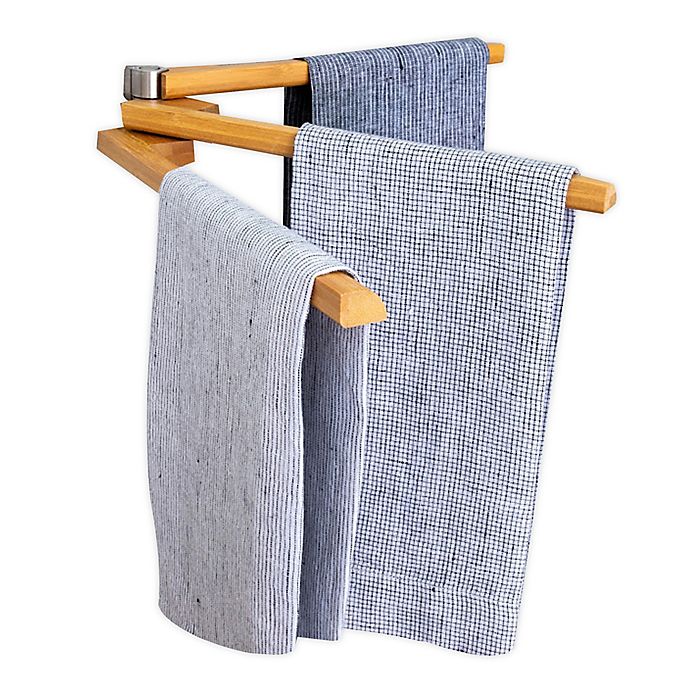 Wall Mounted Bamboo 3 Arm Towel Bar Bed Bath Beyond - Wall Mounted Towel Rack Bed Bath And Beyond