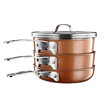 Gotham&trade; Steel Stackmaster Nonstick Aluminum 8-Piece Cookware Set in Copper/Black. View a larger version of this product image.
