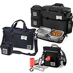 Mobile Dog Gear 15-Piece 3 Pet Travel Bag Bundle in Black