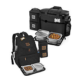 Mobile Dog Gear 14-Piece Week Away Bag and Weekender Backpack Bundle in Black