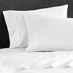 Under The Canopy® Hemstitch 300-Thread-Count Twin Sheet Set in White/White