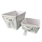 Alternate image 1 for Closet Complete Stripe Canvas Diaper Caddy in Silver