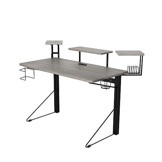 Alternate image 1 for Jamesdar® Core Computer Gaming Desk with Power in Grey/Black