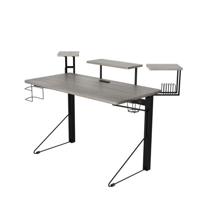 Jamesdar Core Computer Gaming Desk With Power In Grey Black Bed Bath Beyond