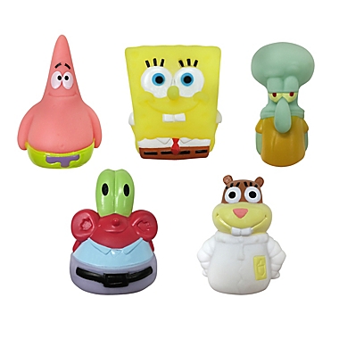 Nickelodeon&trade; 5-Pack SpongeBob SquarePants Bath Finger Puppets. View a larger version of this product image.