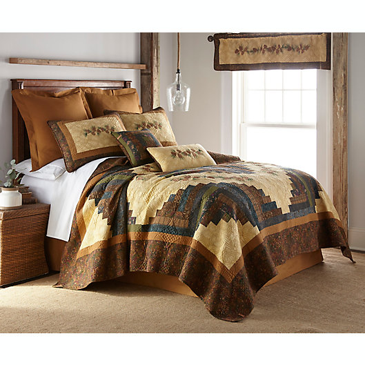 Alternate image 1 for Donna Sharp® Cabin Raising Pinecone Twin Quilt in Beige